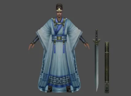 锦衣卫 护卫 蓝袍 剑客 男 武侠 非常不错的手绘角色模型