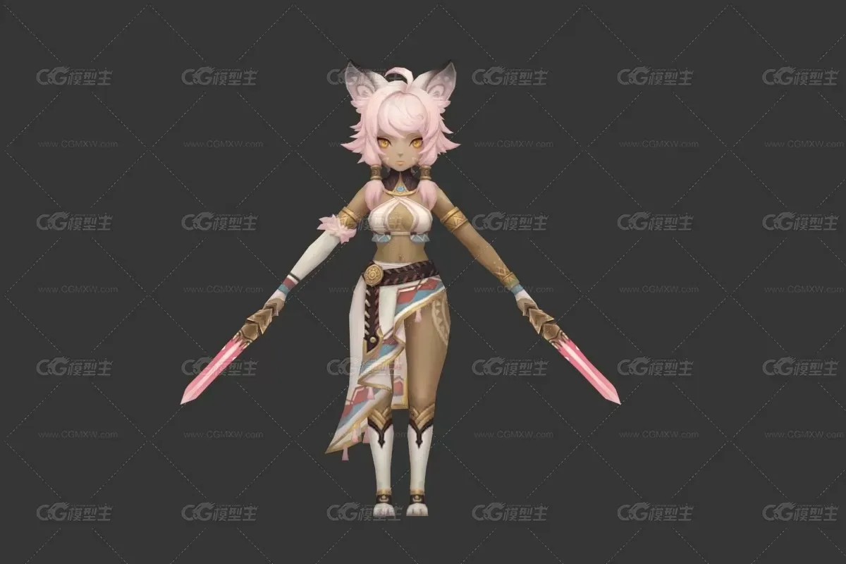 Q版 双剑妖狐   小妲己  狐妖模型-1