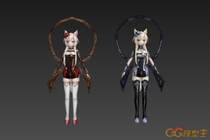 猫女二人组 3D模型