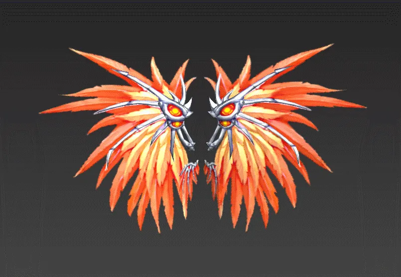 【首发】一套精美的游戏角色翅膀3D模型（带绑定动作 高精度贴图）游戏美术资源-32
