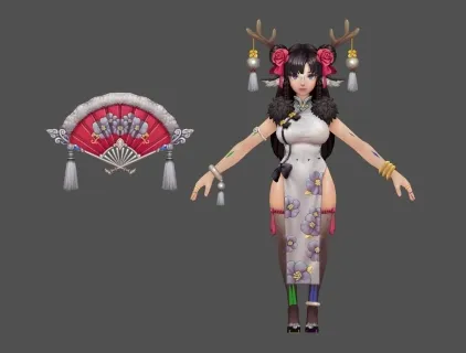 鹿岛靓女 游戏模型 低模手绘贴图 喜欢就下载吧