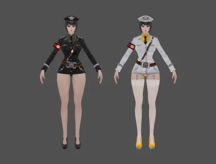 警察制服 游戏模型 低模手绘贴图 喜欢就下载吧