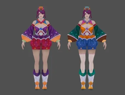 西域驿站少女 游戏模型 低模手绘贴图 喜欢就下载吧