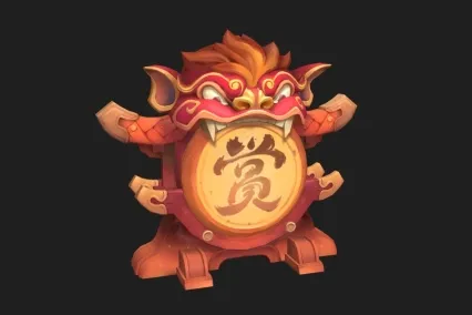 擂台击鼓  狮头鼓