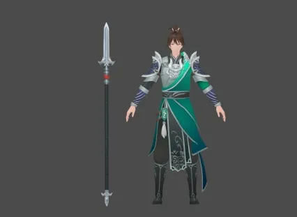 绿袍 帅哥 男 枪仙 枪神 和风 喜欢就下载吧