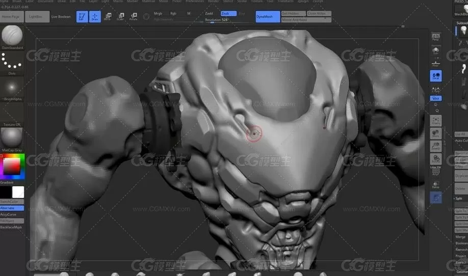 ZBrush装甲机械人影视游戏模型制作视频教程-4