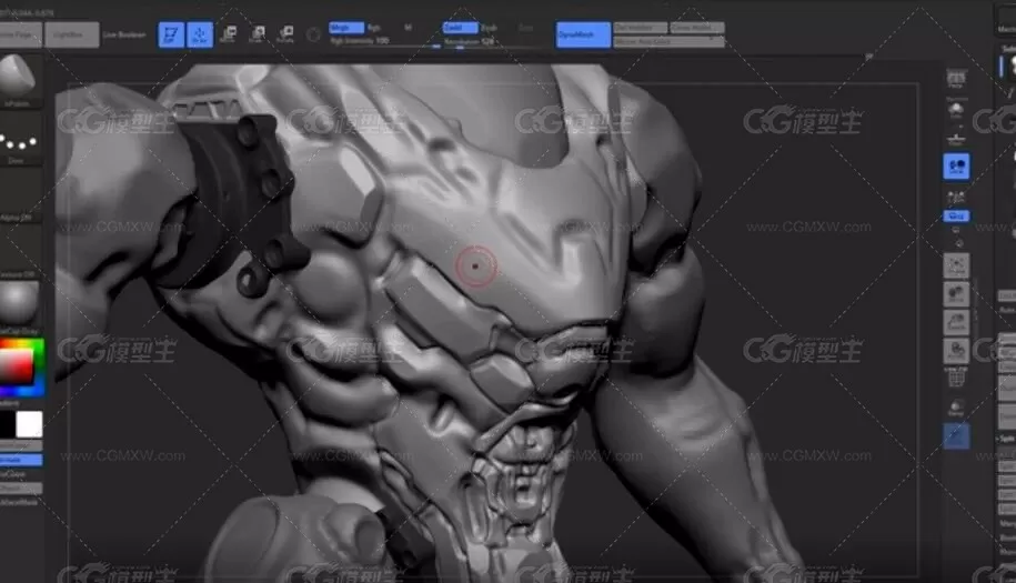 ZBrush装甲机械人影视游戏模型制作视频教程-3