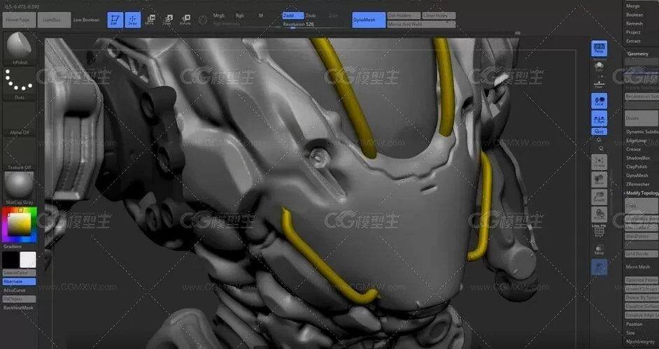 ZBrush装甲机械人影视游戏模型制作视频教程-6