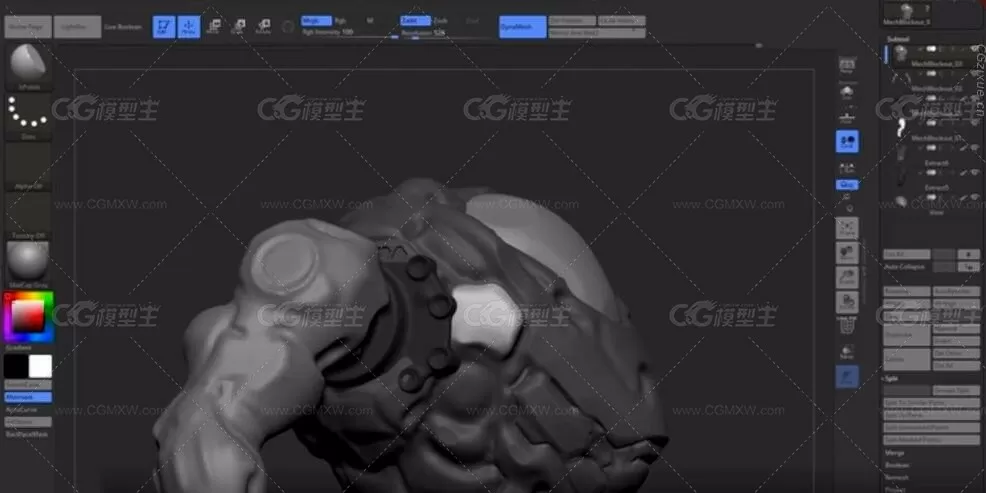 ZBrush装甲机械人影视游戏模型制作视频教程-10