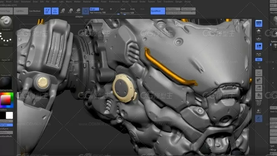 ZBrush装甲机械人影视游戏模型制作视频教程-9