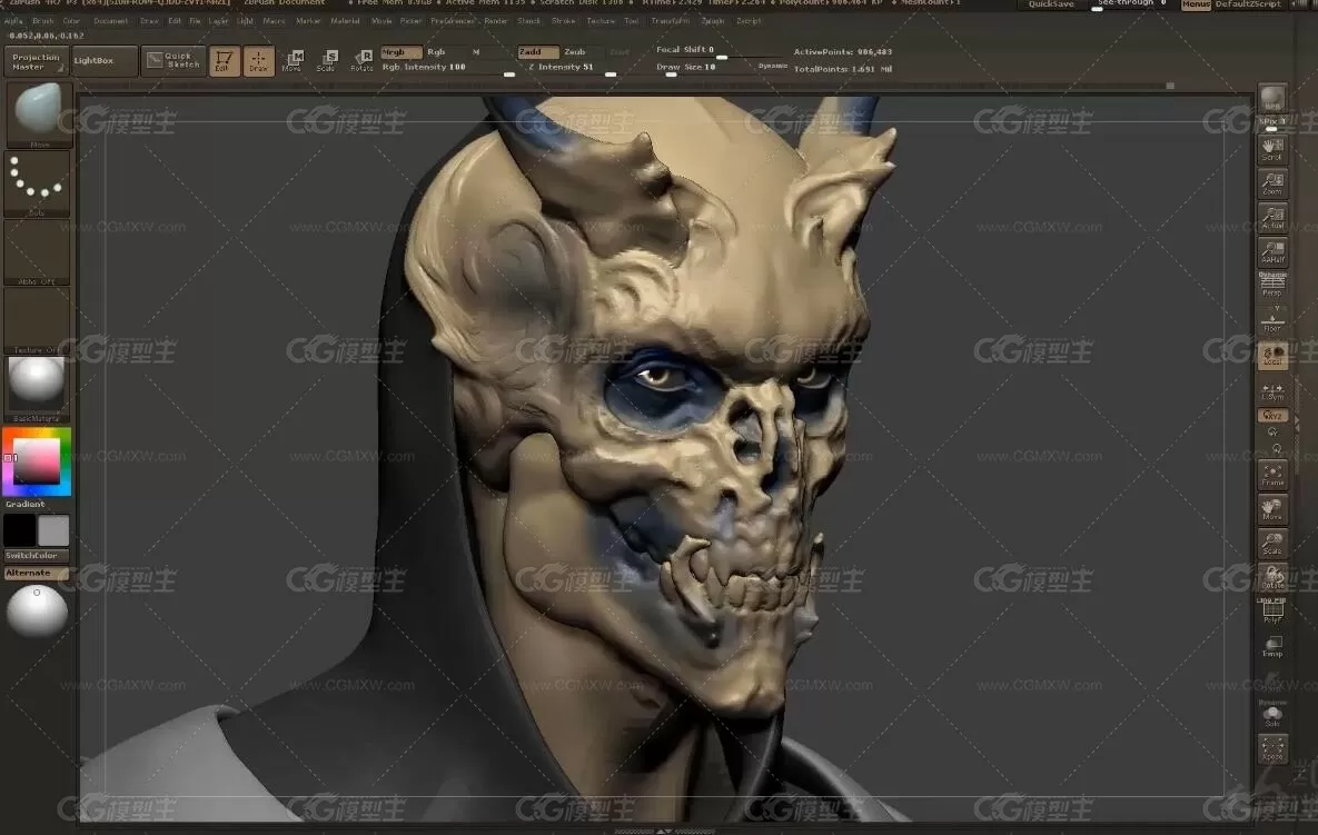 Zbrush商业模型雕刻建模教程-8