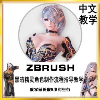 次世代游戏角色《黑暗精灵》制作中文ZB视频教程