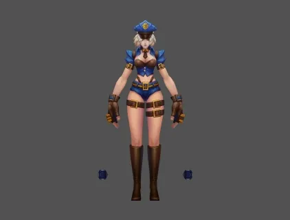 美连达女警察 游戏模型 低模手绘贴图 喜欢的就下载吧