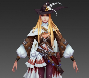 女魔法师3D游戏角色模型