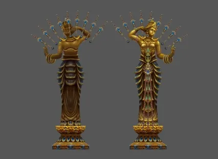 金身铜像 雕像 神像 女神 场景部件 希望你们喜欢