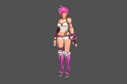 红发机械女  粉色武装