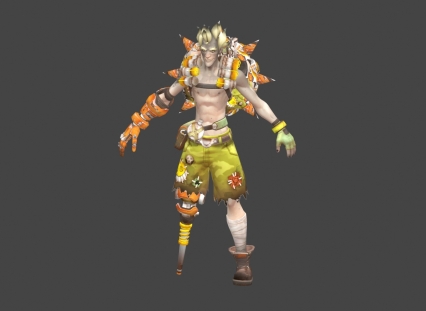 守望先锋英雄Junkrat 游戏模型 低模手绘贴图 科幻人物