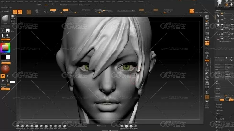 Zbrush游戏女性剑士角色雕刻制作完整流程视频教程-5