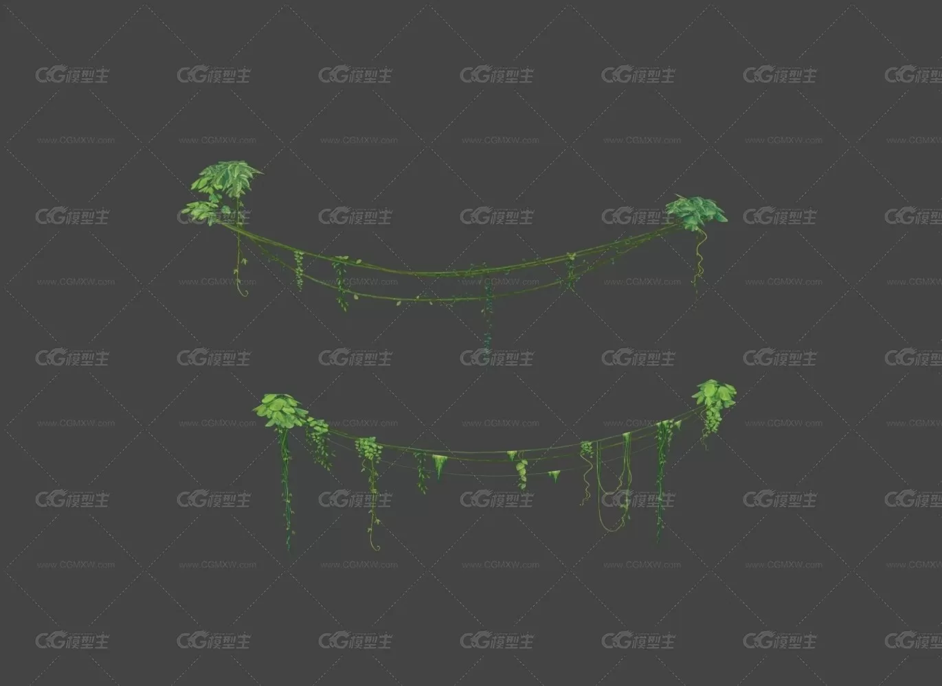 穿树绿藤 游戏模型 低模手绘贴图 喜欢的就下载吧-1