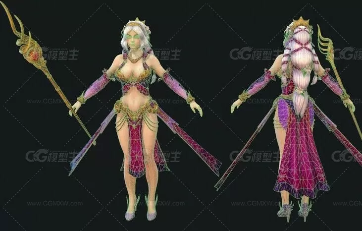 神之浩劫 MOBA Aphrodite 女法师3D模型-9