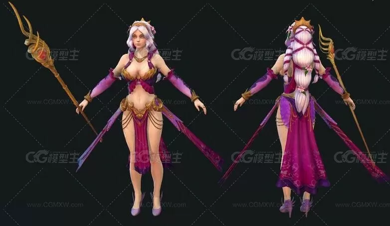 神之浩劫 MOBA Aphrodite 女法师3D模型-10