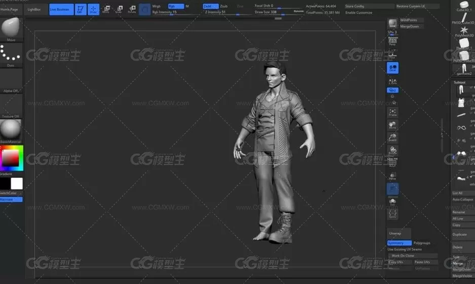 zbrush服装、布料和靴子建模教程-6