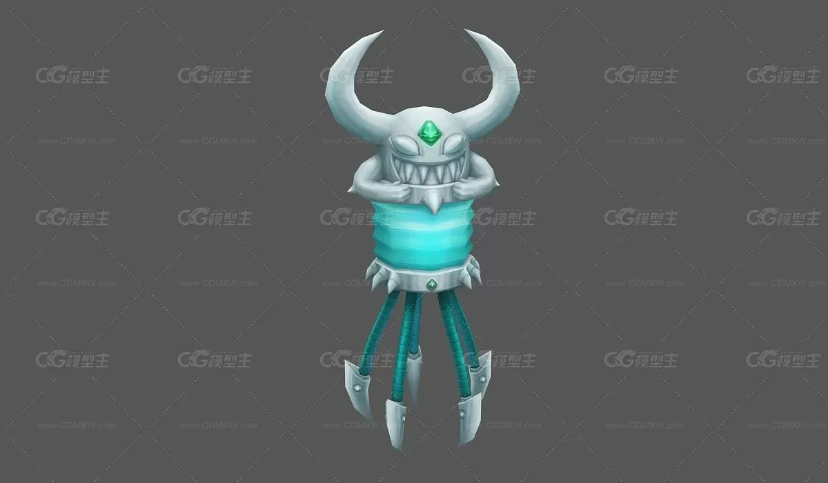 恶魔 水母 Q版 卡通 可爱 高级 精品手绘怪物模型-1