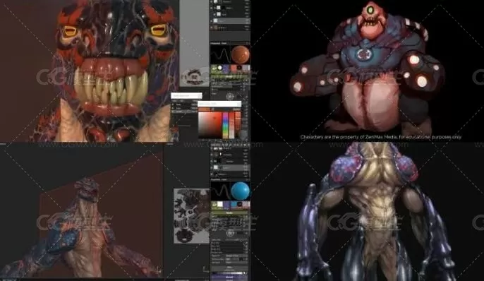 Zbrush 魔幻怪物角色设计细化雕刻视频教程 附源文件 ZB PS SP-2