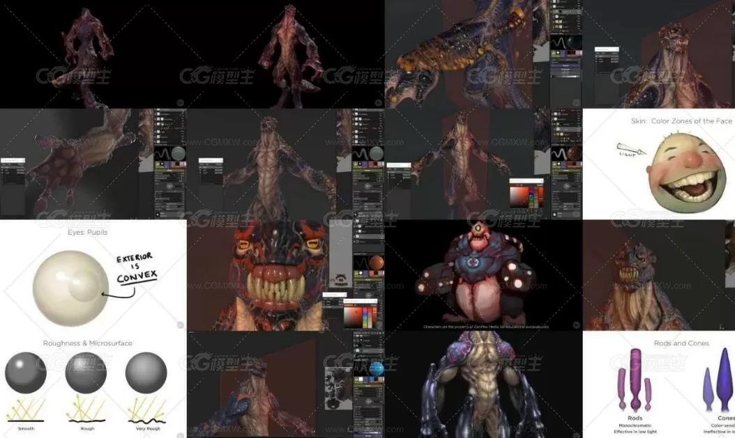 Zbrush 魔幻怪物角色设计细化雕刻视频教程 附源文件 ZB PS SP-4