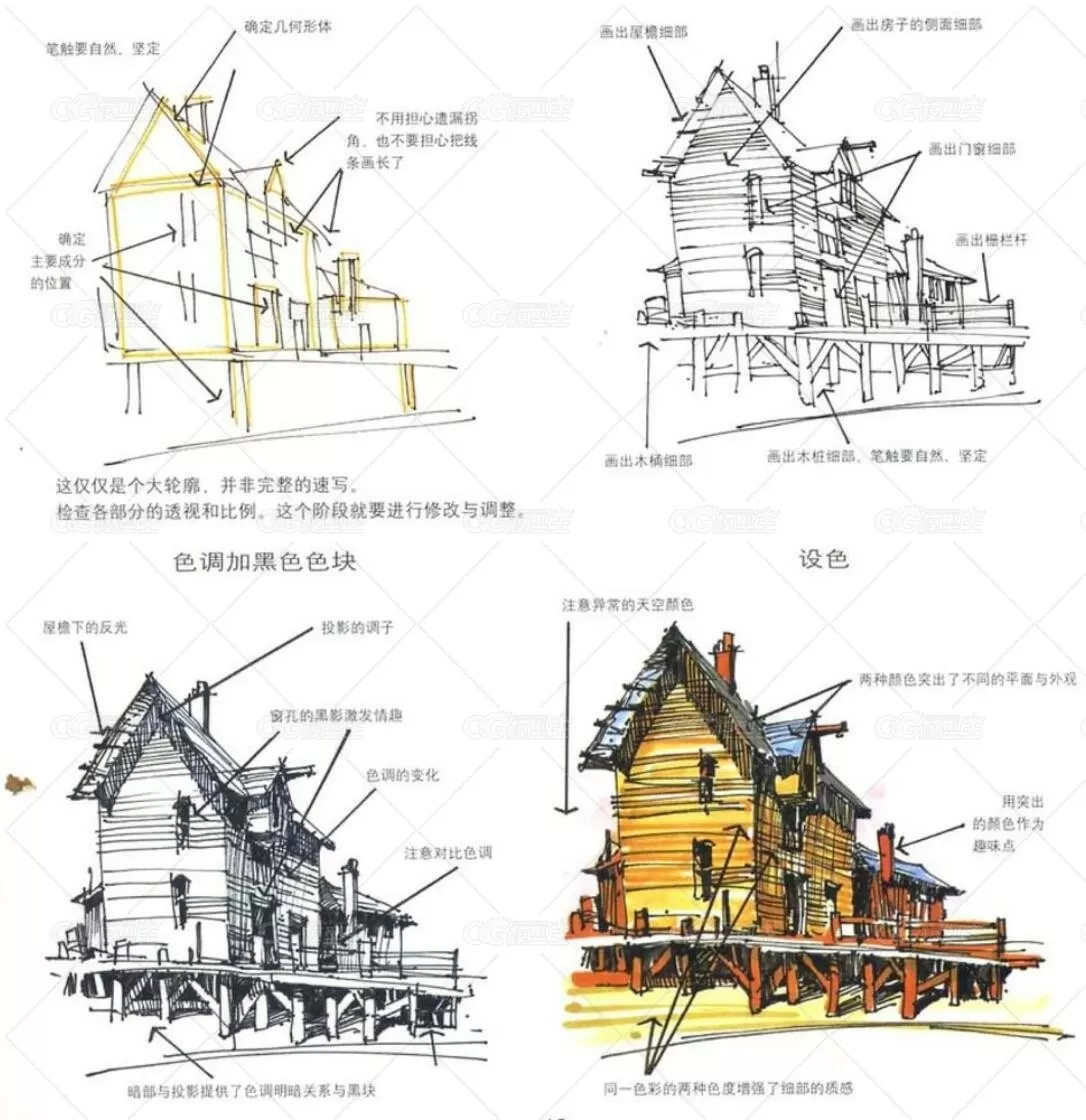 奥列佛风景建筑速写教程（书籍）-4