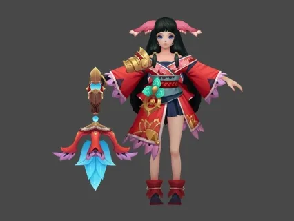 红裙 小女孩 对战 皮肤 欧美风 可爱 希望你们喜欢