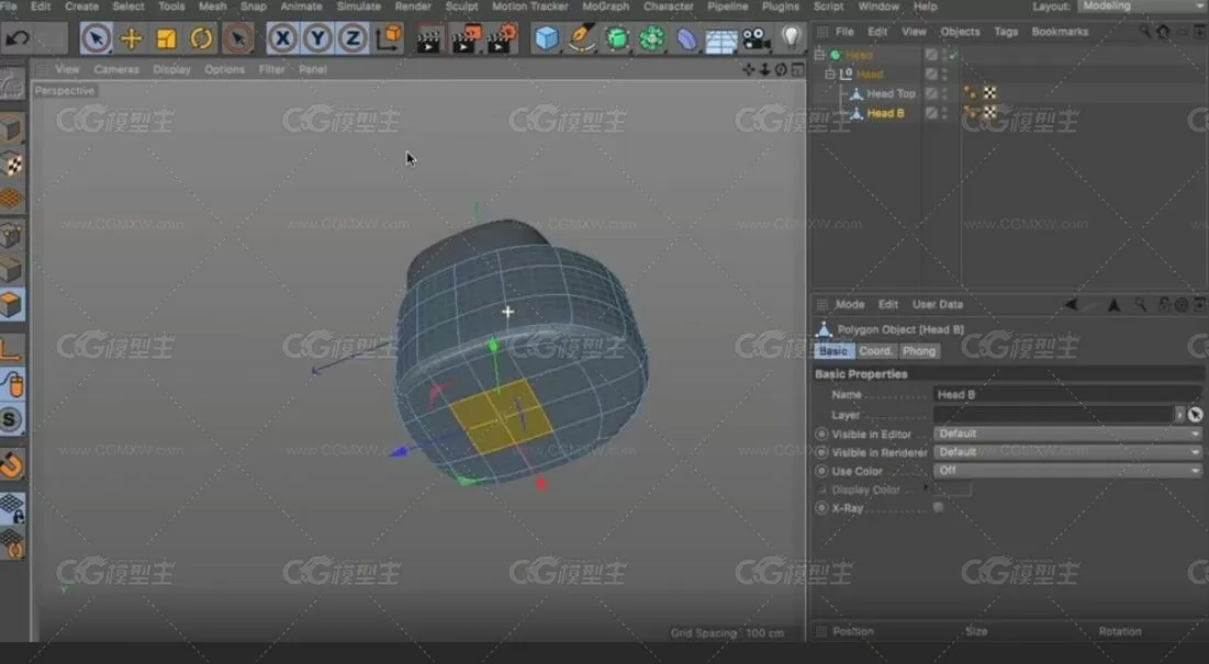 C4D三维机器人基础建模教程-6