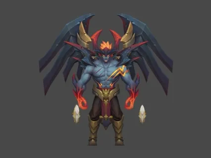 科技感 科幻风 欧美风 恶魔 男 肌肉感很强的手绘角色模型