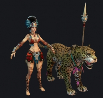 神之浩劫MOBA Awilix 老虎 女猎手3D模型