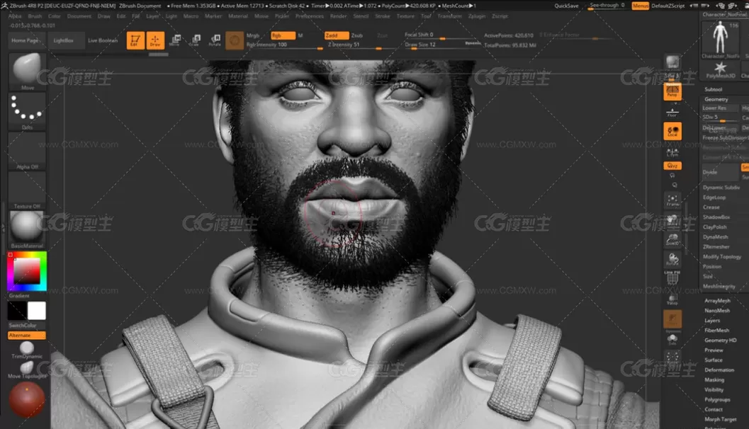 Maya和ZBrush游戏写实人物3D建模教程-9