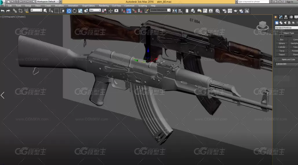 3dmax AK-47枪械全流程教程 英文版 视频超清  参考学习-10