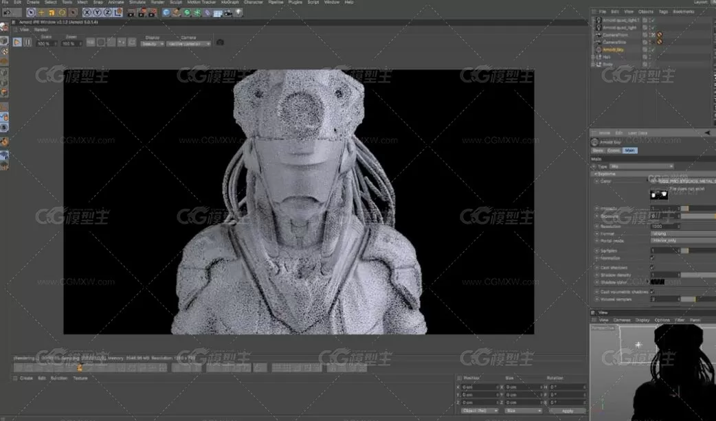 超精细次世代科幻机甲角色C4D与Arnold制作视频教程-16