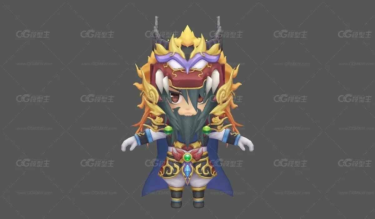 火神 将军 武将 Q版 卡通 精品手绘角色模型-1