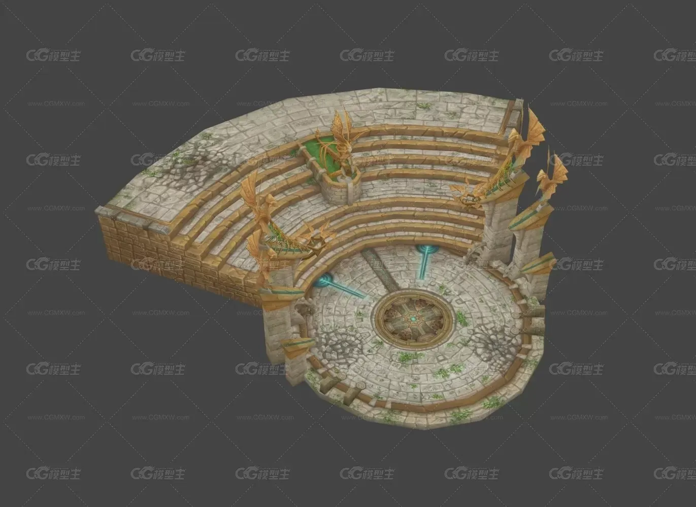 竞技场 斗兽场 魔幻风 欧美 西方 精品手绘场景模型-1