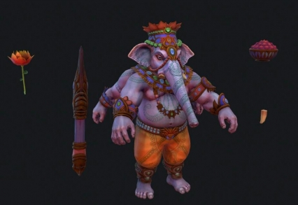 MOBA 神之浩劫 Ganesha 大象 象王 妖怪游戏3D模型