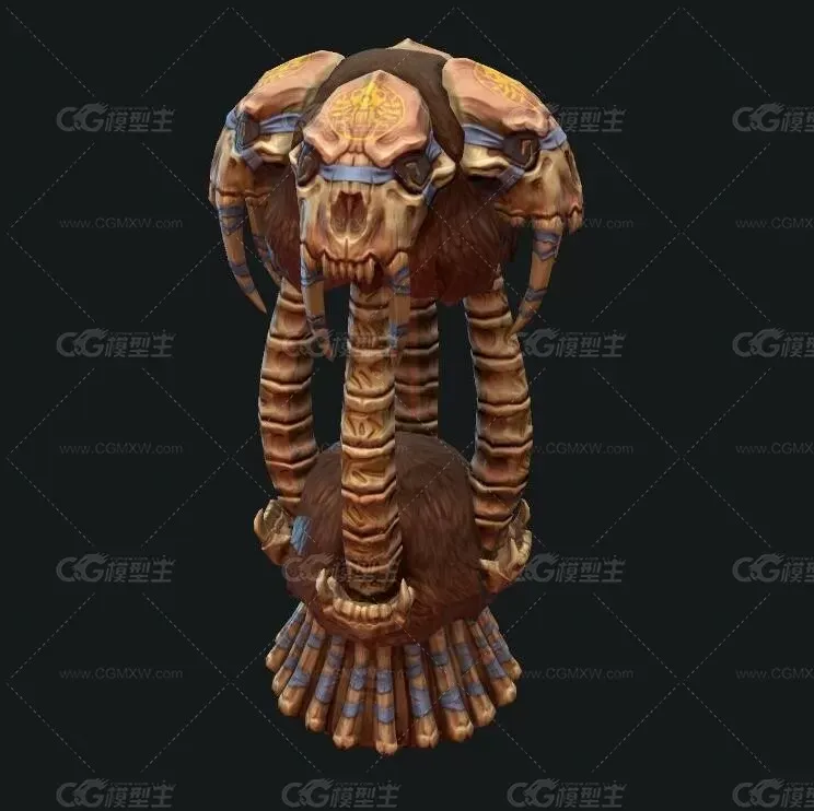 MOBA 神之浩劫 Ganesha 大象 象王 妖怪游戏3D模型-4