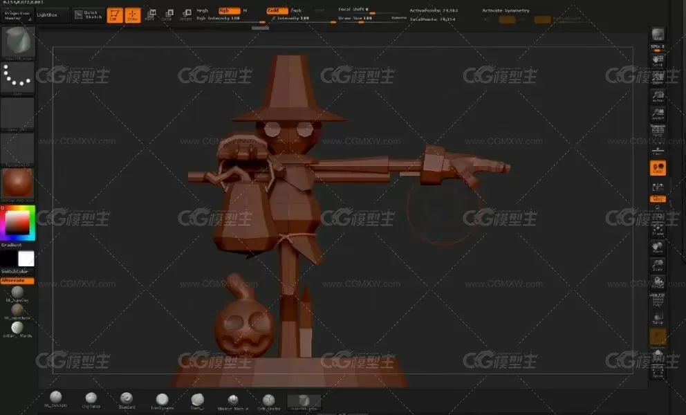ZBrush雕刻稻草人手办模型教程-6