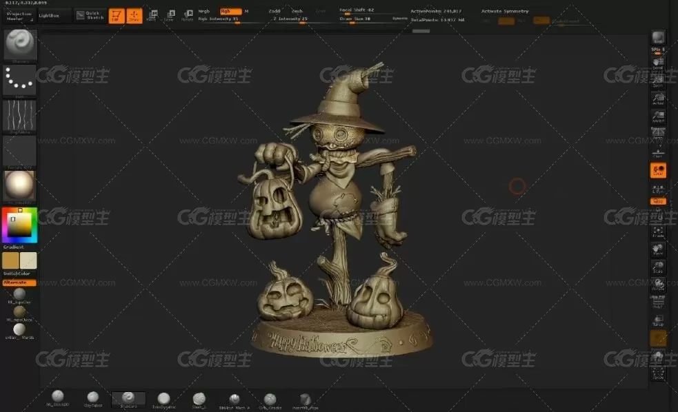 ZBrush雕刻稻草人手办模型教程-9