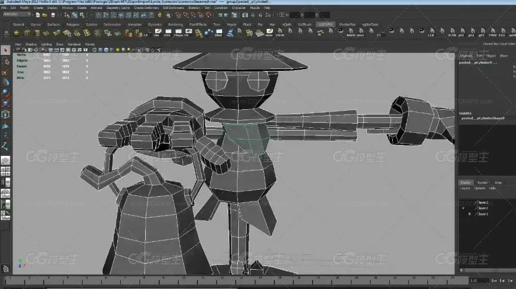 ZBrush雕刻稻草人手办模型教程-10