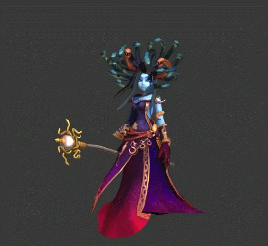 美杜莎  美女蛇王  攻击动画