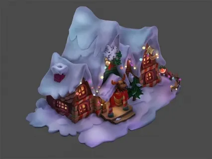 冰雪小屋04完整_01 游戏模型 低模手绘贴图 喜欢的就来下载吧