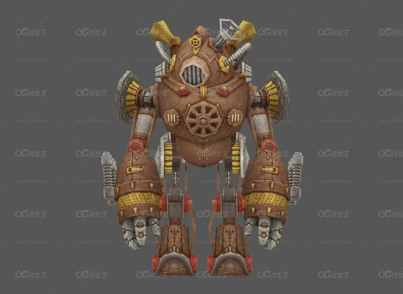 机器人 boss 怪物 魔幻风 写实 精品手绘模型-1