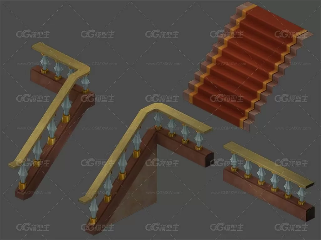 楼梯连接 游戏模型 低模手绘贴图 喜欢的进来下载吧-1