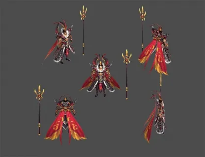 精品三渲二 吕布 战神 BOSS 高级 项目作品 自带灯光摄像机