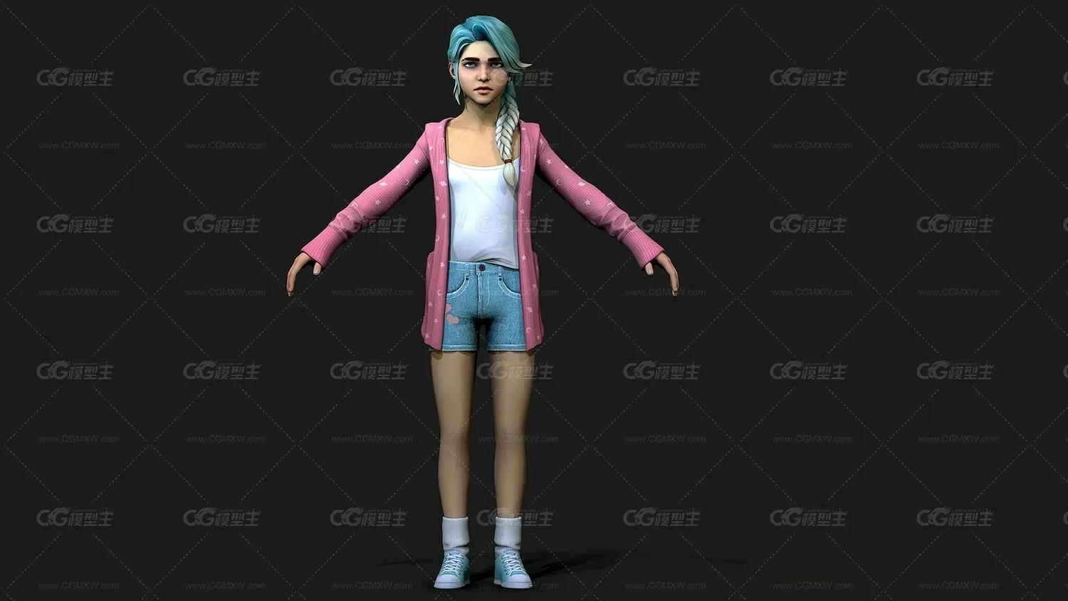 次世代时尚小女孩人物3D模型 附带FBX和OBJ格式-3